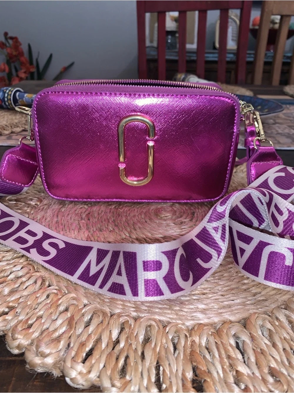 Marc Jacobs Metallic Pink Snapshot Crossbody Bag - Picture 1 of 10